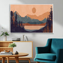 Modern Boho Sunset Canvas Print, Mountain Landscape Triptych