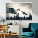 Large Foggy Mountain Forest Wall Art Canvas Print | Misty