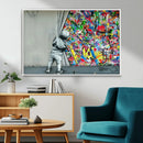 Banksy Colorful Street Graffiti Canvas Wall Art Print, by MyGreatCanvas | Canvas Wall Art Prints | Photo Prints & Wall Decor