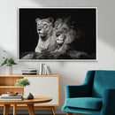 Lion Couple Wall Art Canvas Print – Elegant Black and White