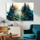 Watercolor Trees Forest Abstract Wall Art Canvas Print,