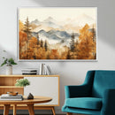 Golden Autumn Forest Wall Art Canvas | Mountain Landscape