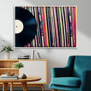 Vinyl Record and Album Collection Canvas Wall Art - Retro