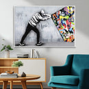 Banksy Art Behind the Curtain Street Wall Art Canvas Print |