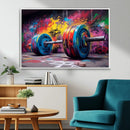 Abstract Graffiti Barbell Canvas Wall Art – Urban Fitness