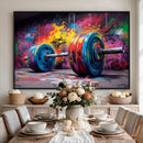 Abstract Graffiti Barbell Canvas Wall Art – Urban Fitness