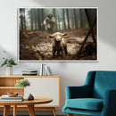 Jesus Lost Lamb Canvas Wall Art – Heartwarming Woodland by MyGreatCanvas | Canvas Wall Art Prints | Photo Prints & Wall Decor