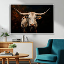 Texas Longhorn Wall Art | 3-Panel Large Texas Longhorn