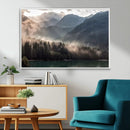 Foggy Mountain Canvas Print Forest Wall Art