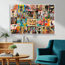 Abstract Art Collage Wall Art Canvas Print – Framed, Ready