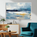 Abstract Ocean Canvas Wall Art - Coastal Blue and Gold