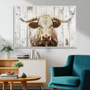 Rustic Longhorn Bull Wall Art Canvas Set – Western-Inspired