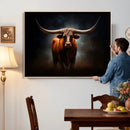 Abstract Texas Longhorn Wall Art Print | 3-Panel Large Texas