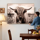 Scottish Cow Longhorn Wall Art Canvas Print