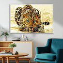 Blue-Eyed Leopard Canvas Wall Art - Framed Animal Print
