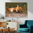 Sleeping Fox Wall Art Canvas Print, Farmhouse Wall Decor and