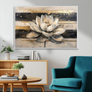 Abstract Lotus Flower Wall Art Canvas Print, Meditation Yoga