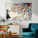 Banksy Graffiti Wall Art Canvas Print: Girl Releasing by MyGreatCanvas | Canvas Wall Art Prints | Photo Prints & Wall Decor