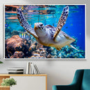 Underwater Sea Turtle Wall Art Canvas Print – Vibrant Ocean