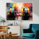Weightlifting Barbell Art Triptych, Bold Abstract Fitness