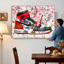 Jordan Shoes Graffiti Wall Art Canvas Print- Jordan Graffiti by MyGreatCanvas | Canvas Wall Art Prints | Photo Prints & Wall Decor