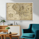 Vintage Middle Earth Map Wall Art Canvas – Lord of the Rings