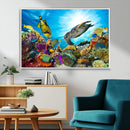 Colorful Coral Reef and Sea Life Turtle Canvas Print, by MyGreatCanvas | Canvas Wall Art Prints | Photo Prints & Wall Decor