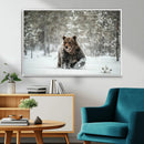 Grizzly Bear Wall Art – Framed Snowy Forest Canvas Artwork, by MyGreatCanvas | Canvas Wall Art Prints | Photo Prints & Wall Decor