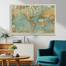 Push Pin World Map Canvas Print – Travel Tracker Wall Art
