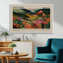 Yayoi Kusama Landscape Canvas Print, Vibrant Floral Mountain