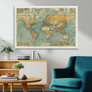Push Pin World Map Canvas Print – Travel Tracker Wall Art