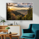 Sunrise Over the Smoky Mountains Canvas Wall Art –