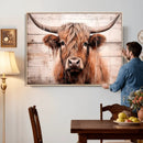 Vintage Scottish Highland Cow Cattle Art Print Farmhouse