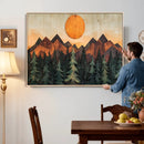 Sunset Mountain Landscape Canvas Wall Art Print - Nature