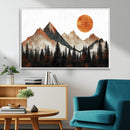 Modern Abstract Mountain Canvas Wall Art Print, Abstract