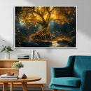 Golden Tree of Life Canvas Wall Art Print - Majestic Glowing