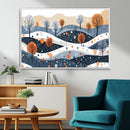 Abstract Winter Landscape Canvas Wall Art Print -  Large