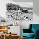Winter Wall Art - Cabin by the Lake Canvas Wall Art - Serene by MyGreatCanvas | Canvas Wall Art Prints | Photo Prints & Wall Decor