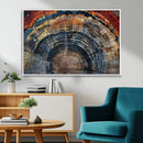 Abstract Tree Ring Wall Art, Colorful Framed Tree Ring Wall
