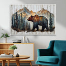 Rustic Grizzly 399 Bear and Mountain Wood Canvas Wall Art - by MyGreatCanvas | Canvas Wall Art Prints | Photo Prints & Wall Decor