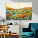 YAYOI KUSAMA Colorful Dot Art Landscape Canvas - Framed