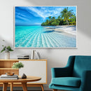 Tropical Beach Wall Art Canvas Print - Serene Ocean