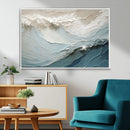 Waves Abstract Wall Art Print, Modern Framed Abstract Canvas
