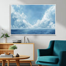 Abstract Ocean Print Artwork- Serene Blue Ocean Canvas Wall
