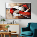 Abstract Wall Art - Modern Red and White Canvas Wall Art