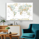 Animal World Map for Kids Room Decor