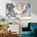 Abstract Blue and Gold Canvas Wall Art - Fluid Modern Ink
