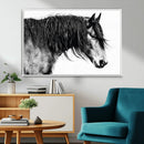 Majestic Horse Wall Art – Framed Black White Portrait Canvas by MyGreatCanvas | Canvas Wall Art Prints | Photo Prints & Wall Decor