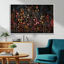 Dark Floral Canvas Wall Art - Moody Botanical Flower Print -