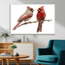 Cardinal Canvas Wall Art - Male and Female Cardinal Print -